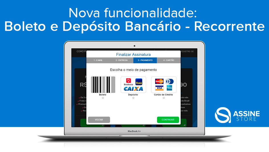Nova funcionalidade: Boleto e Depósito Bancário - Recorrente